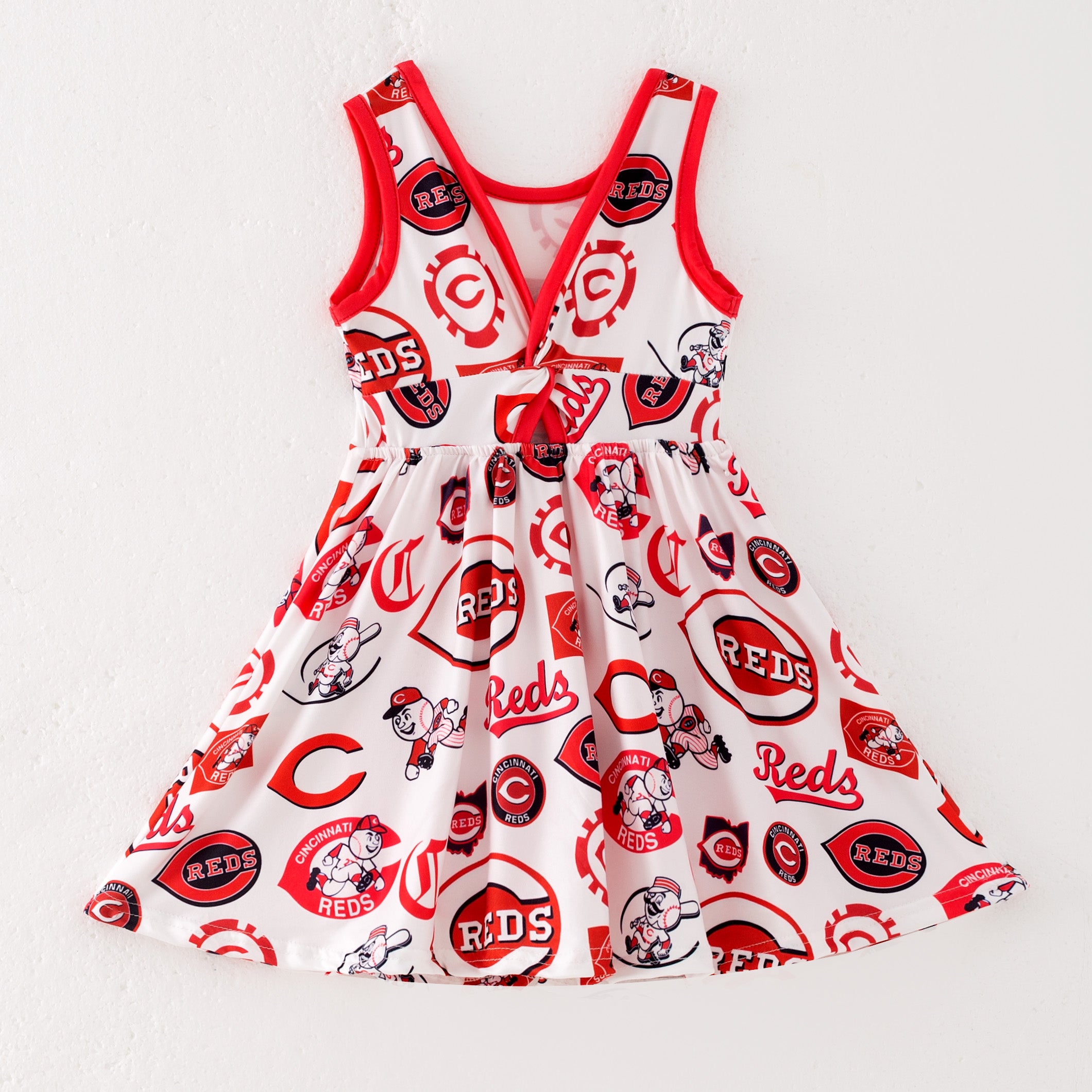 (Pre Order)Girls Spring and Summer Baseball Print Skort Dress