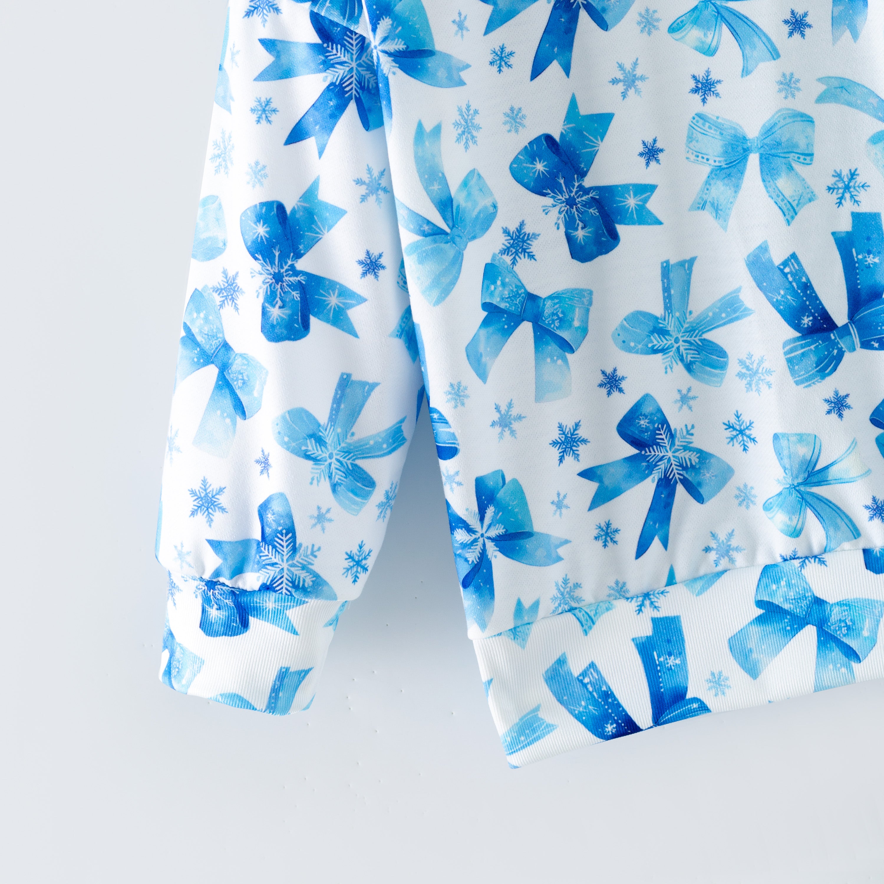 (Pre Order,Prepack Zone)Girls Bow Print Twill Sweatshirt Suit(Mix Size)