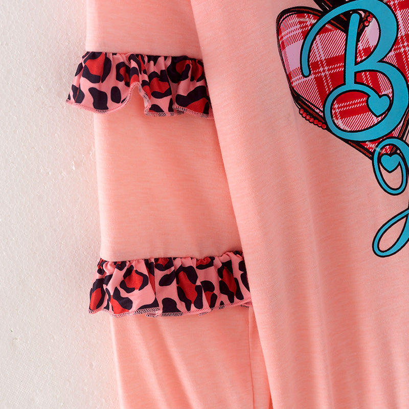 (In Stock L33-3-3)Girls Valentine's Day Print Skirt Set