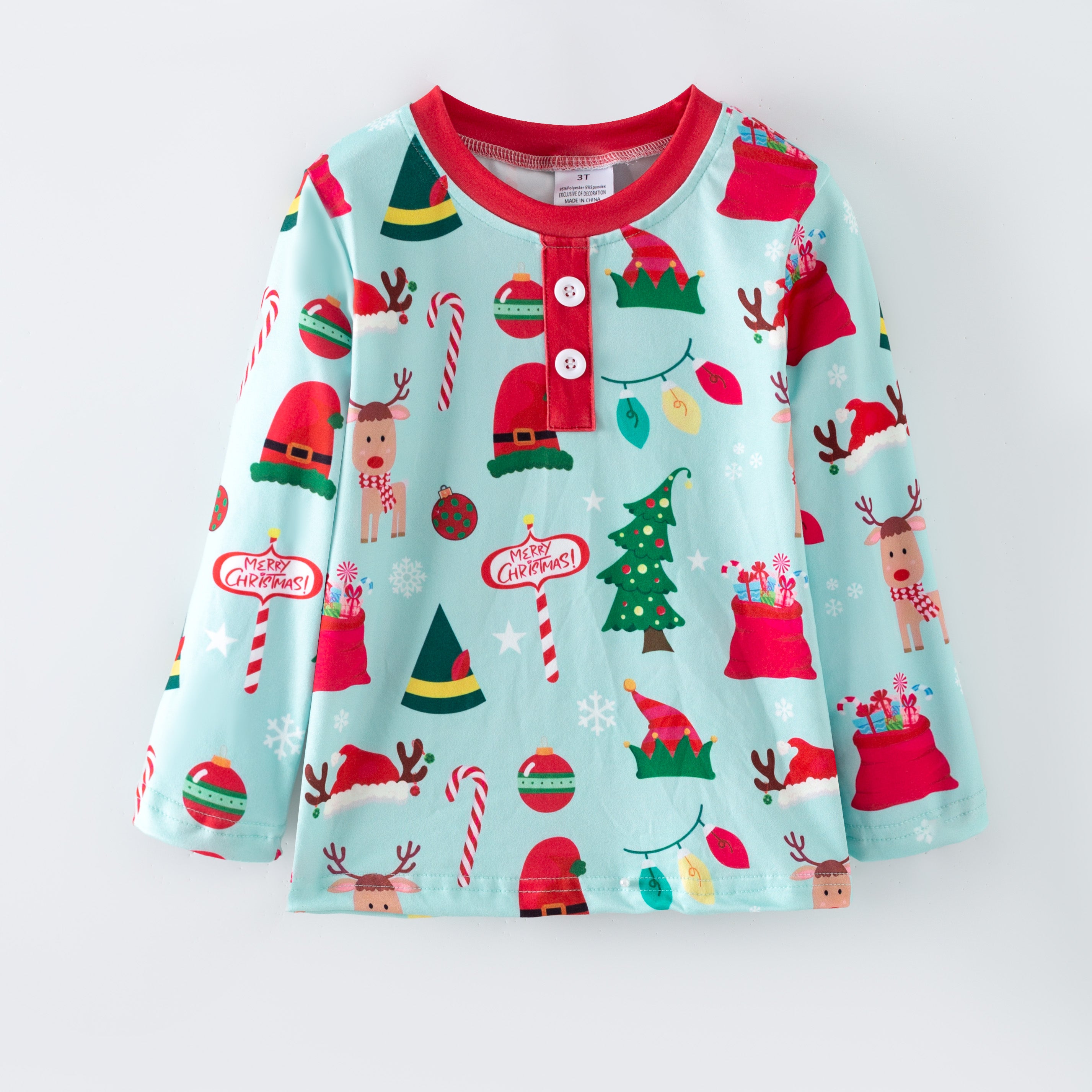 (Pre Order,Prepack Zone)Boys Christmas Print Top(Mix Size)