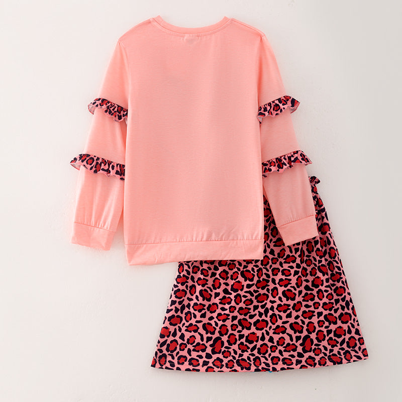 (In Stock L33-3-3)Girls Valentine's Day Print Skirt Set