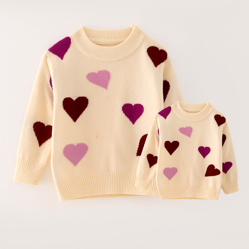 (In Stock L15-3-3 L18-3-2)Mommy and Me Valentine's Day Love Sweater