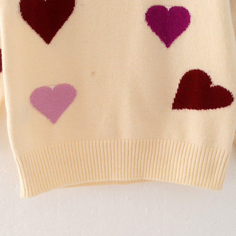(In Stock L15-3-3 L18-3-2)Mommy and Me Valentine's Day Love Sweater