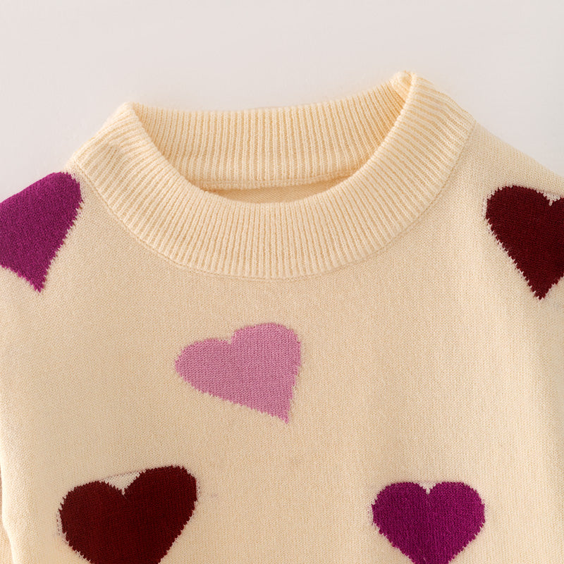 (In Stock L15-3-3 L18-3-2)Mommy and Me Valentine's Day Love Sweater