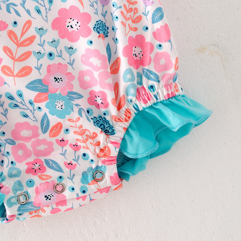 (In Stock E5-4-2)Baby Girls Easter Embroidery Smocked Romper