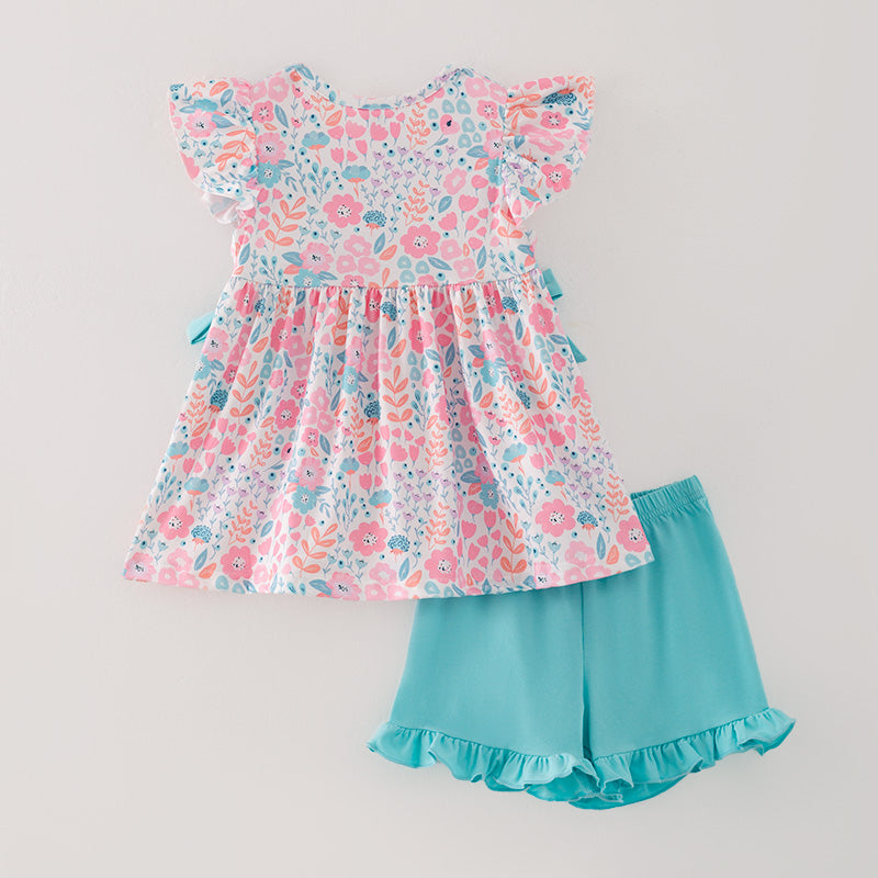 (In Stock E5-4-2)Girls Easter Embroidery Smocked Outfit Set