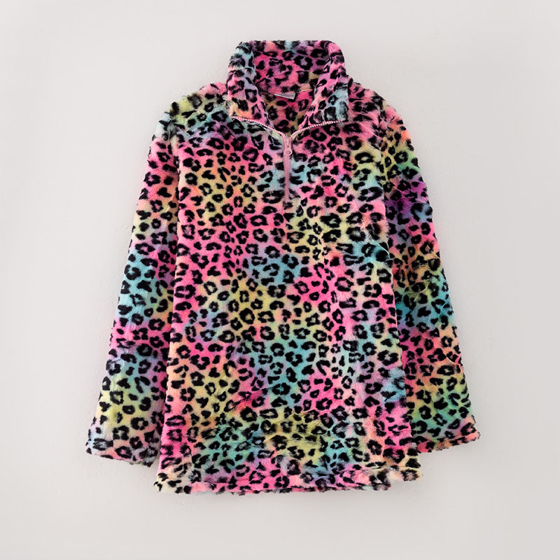 (In Stock L16-4-1)Adults Fall and Winter Leopard Print Coat