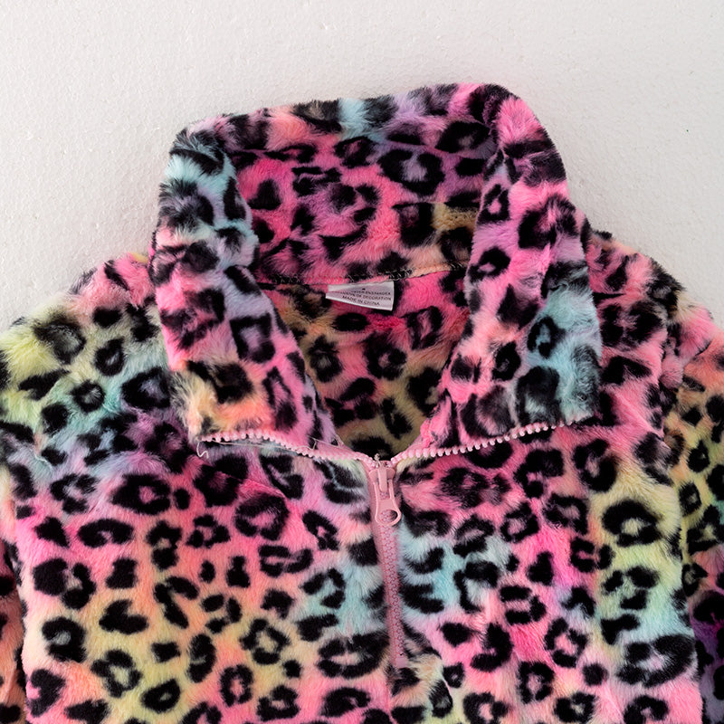 (In Stock L16-4-1)Adults Fall and Winter Leopard Print Coat