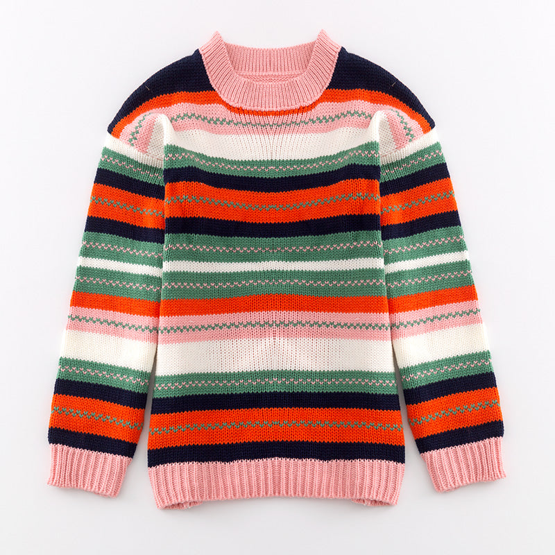 (In Stock L16-4-3 L16-1-3)Mommy and Me Fall Color Matching Sweater