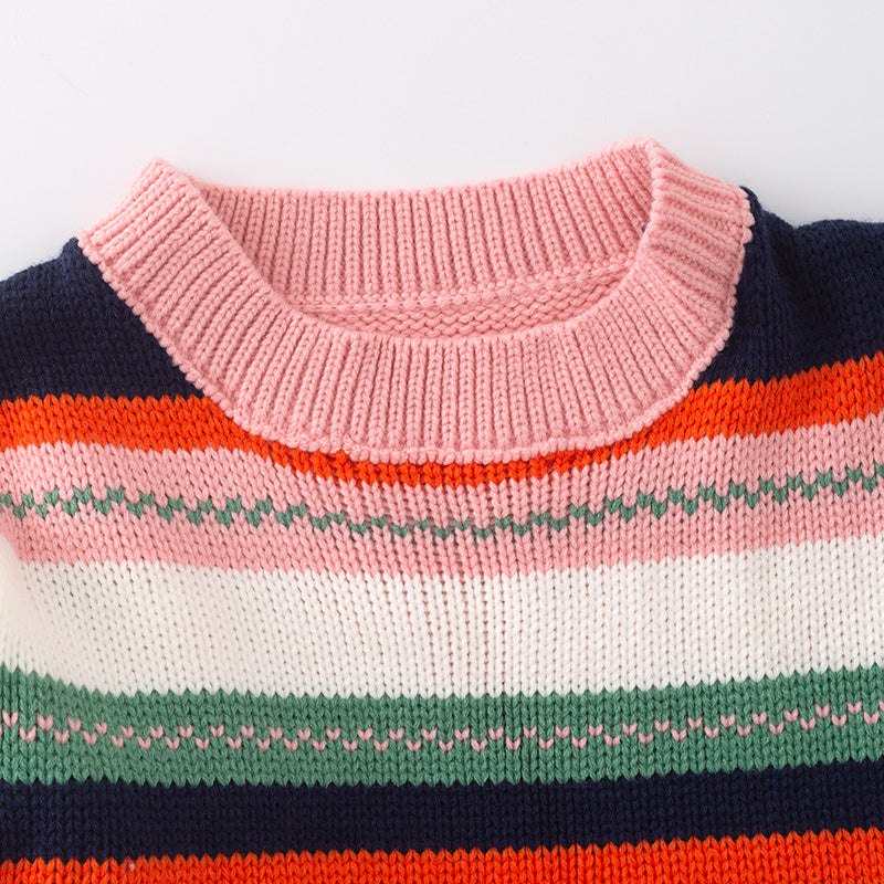 (In Stock L16-4-3 L16-1-3)Mommy and Me Fall Color Matching Sweater