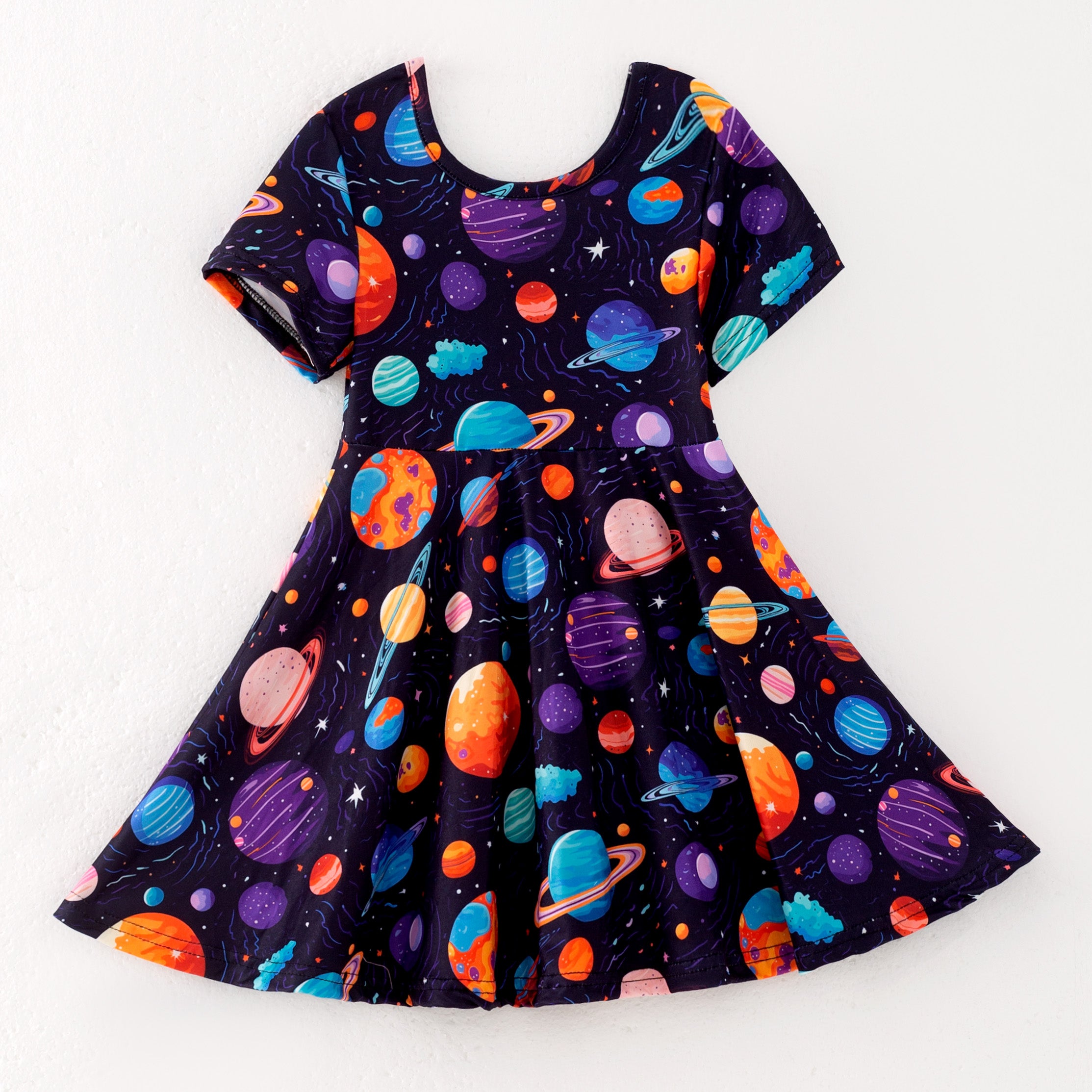 (Pre Order)Girls Spring and Summer Cartoon Print Dress