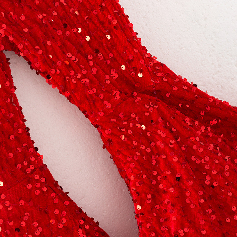(In Stock)Girls Christmas Red Sequin Pants