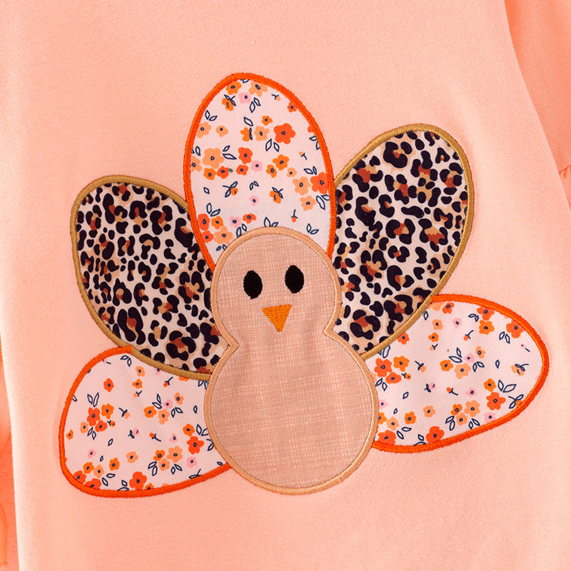 (In Stock)Girls Thanksgiving Turkey Applique Outfit Set