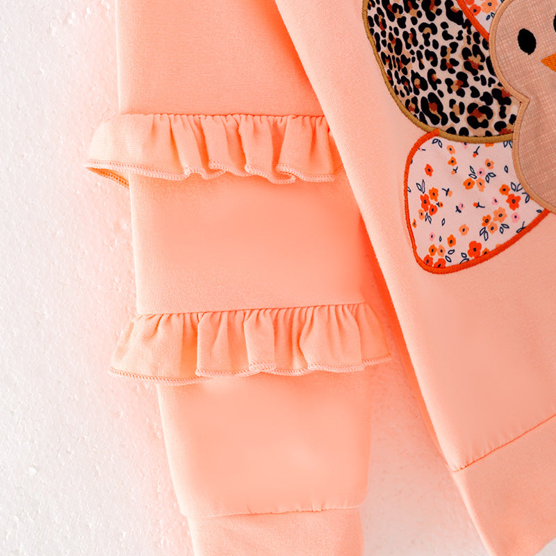 (In Stock)Girls Thanksgiving Turkey Applique Outfit Set