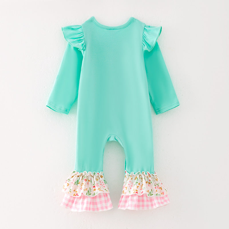 (In Stock)Toddler Girls Thanksgiving Turkey Applique Cotton Romper