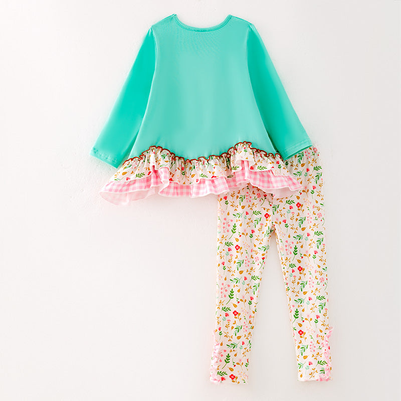 (In Stock)Girls Thanksgiving Turkey Applique Outfit Set