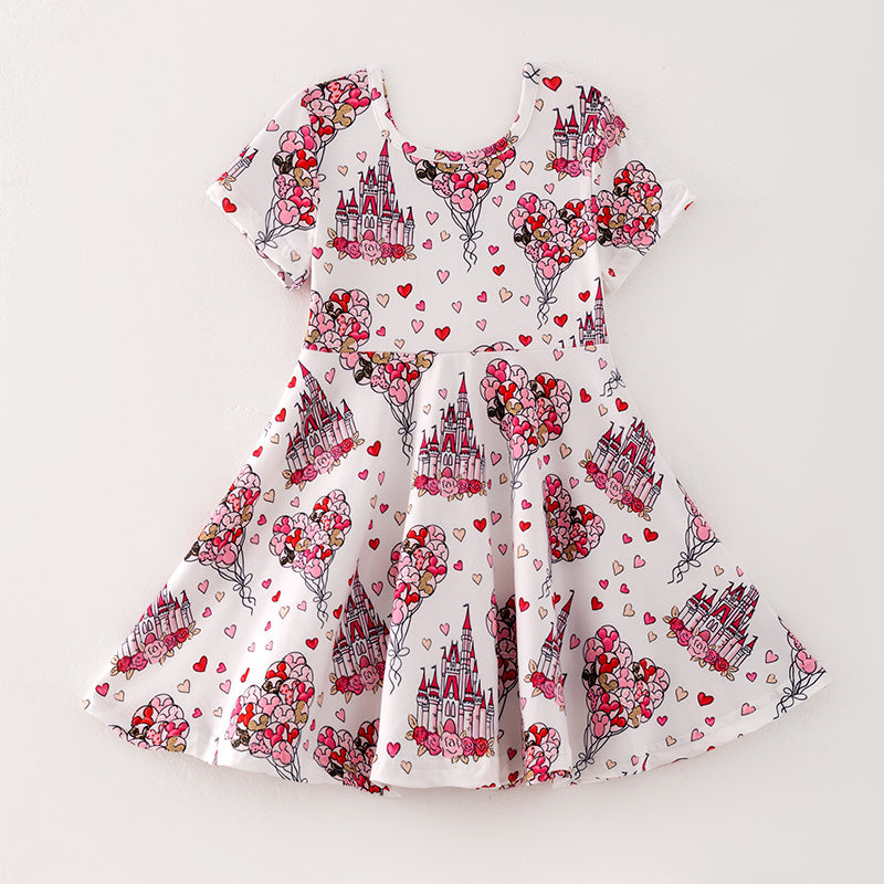 (In Stock Q8-5-2)Girls Valentine's Day Print Dress