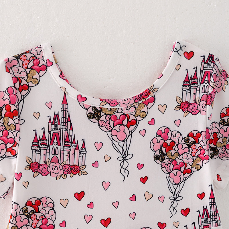 (In Stock Q8-5-2)Girls Valentine's Day Print Dress