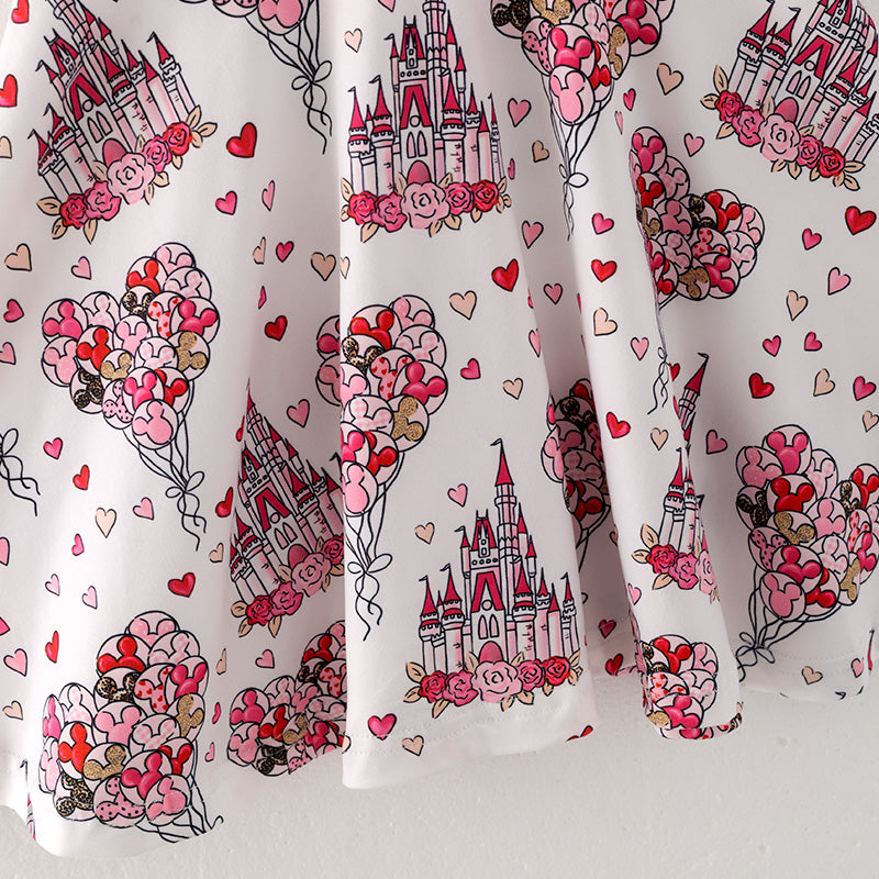 (In Stock Q8-5-2)Girls Valentine's Day Print Dress