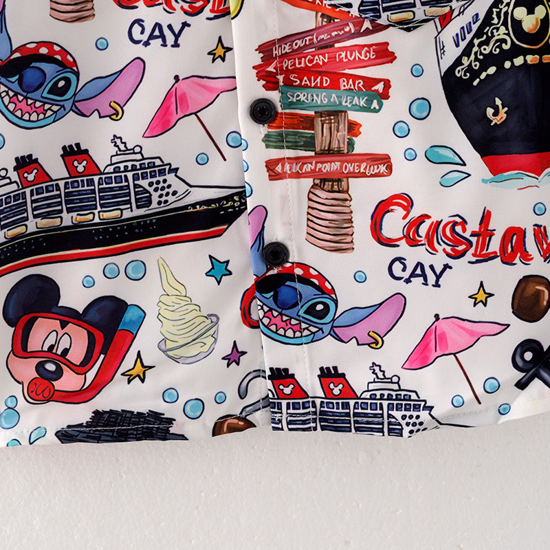 (In Stock Q8-1-2)Boys Spring Cartoon Print Shirt