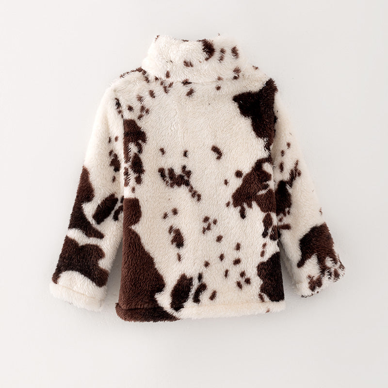 (In Stock Q7-2-2)One Pack(6 Pieces total) Mommy and Me Fall and Winter Cow Print Coat