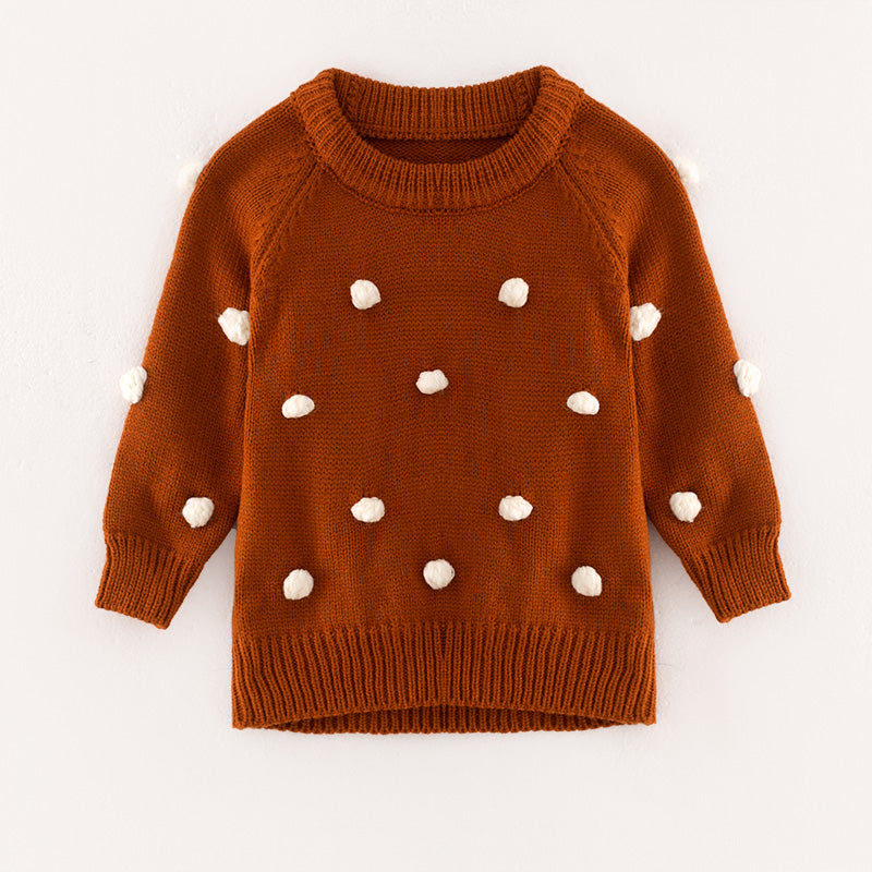 (In Stock L17-4-1)Girls Fall and Winter Brown Sweater