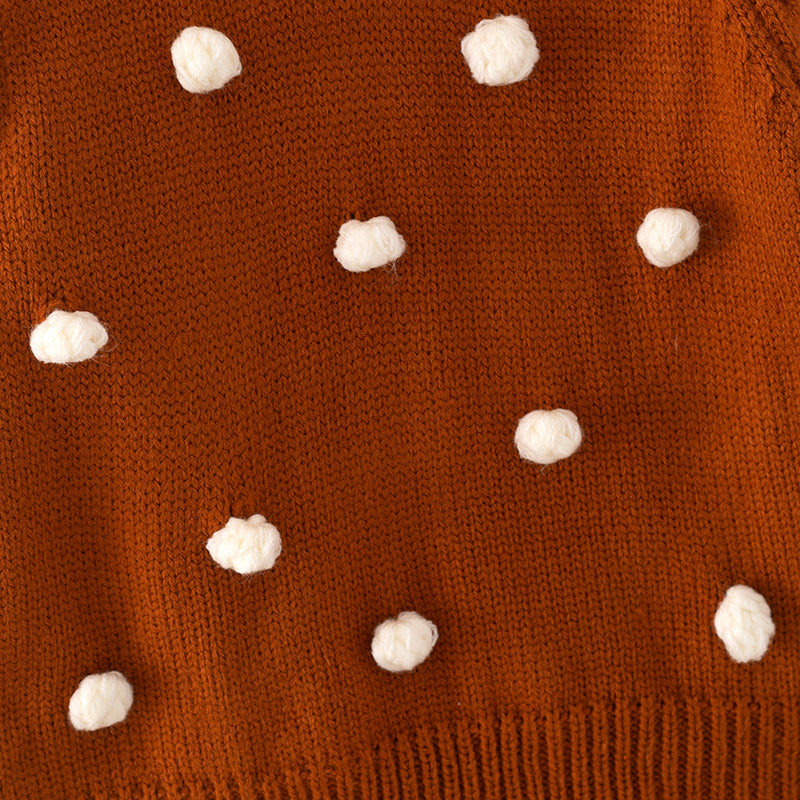 (In Stock L17-4-1)Girls Fall and Winter Brown Sweater