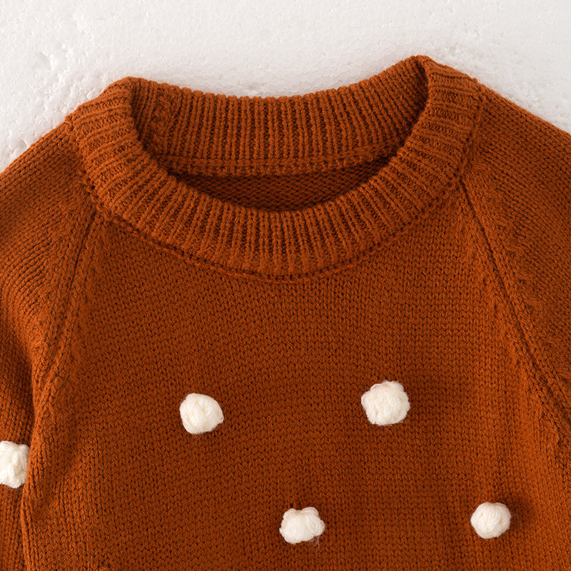 (In Stock L17-4-1)Girls Fall and Winter Brown Sweater