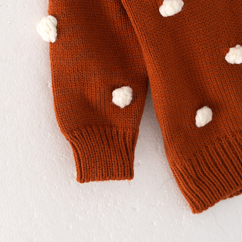 (In Stock L17-4-1)Girls Fall and Winter Brown Sweater