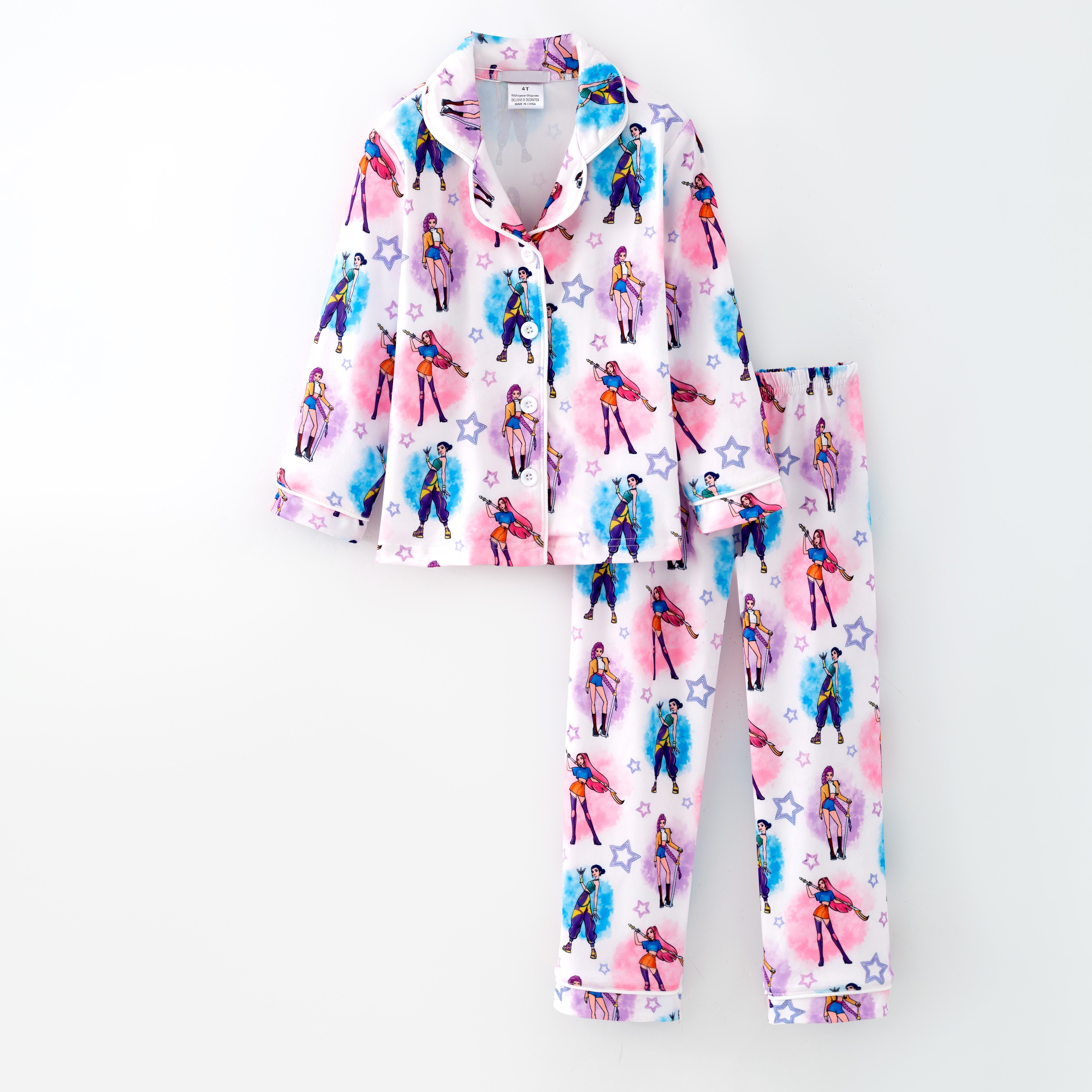 (Pre Order,Prepack Zone)Girls Movie Character Print Pajamas(Mix Size)