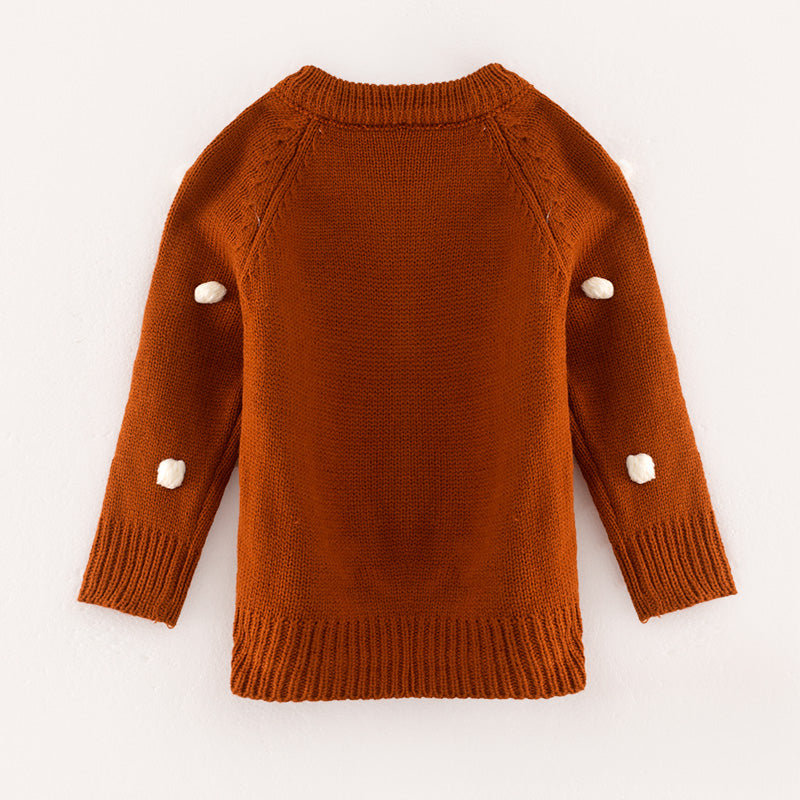 (In Stock L17-4-1)Girls Fall and Winter Brown Sweater