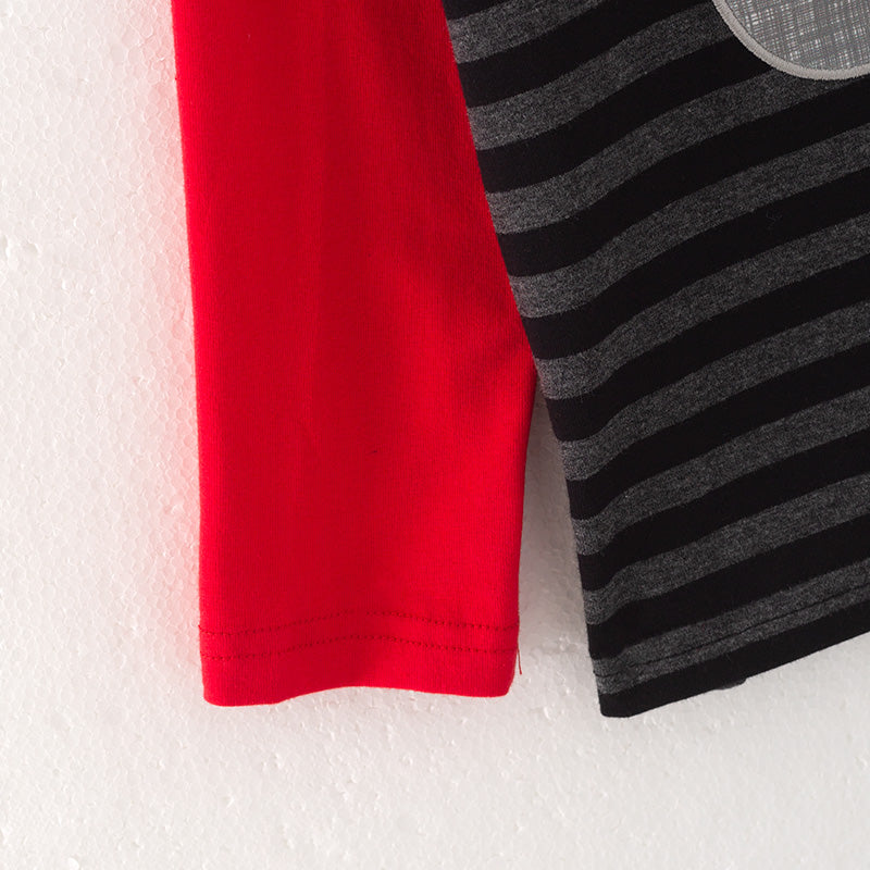 (In Stock Q7-5-2 L19-4-2)Boys Fall Cow Applique Cotton Top