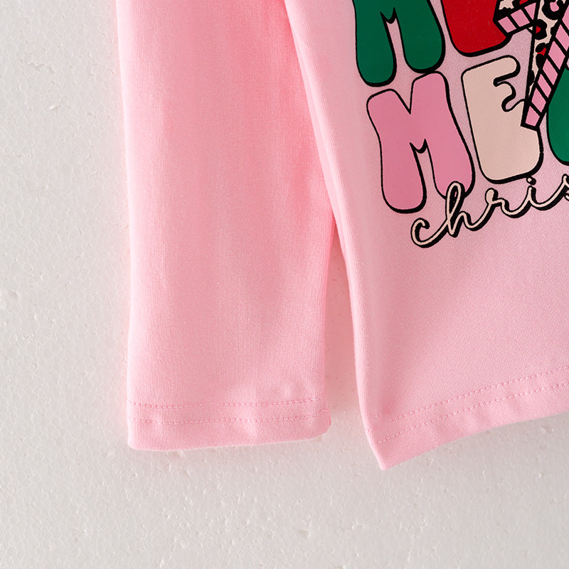 (In Stock G19-1-1)One Pack(10 Pieces total) Girls Christmas Print Outfit Set