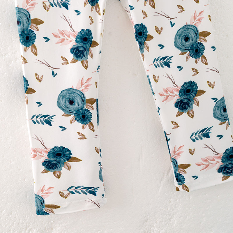 (In Stock)Girls Fall Floral Print Outfit Set