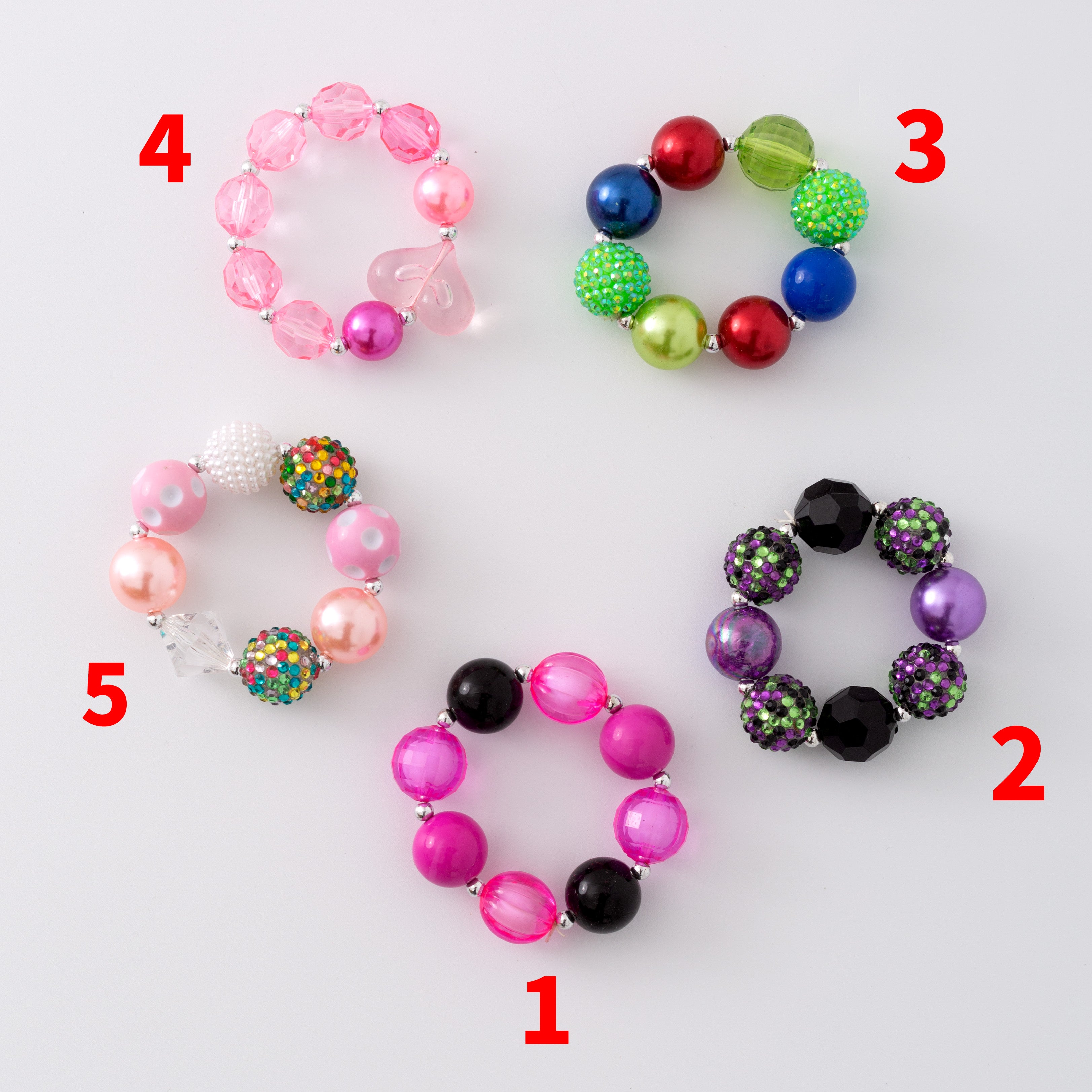 (In Stock G11)Girls Rhinestone Beaded Bracelet