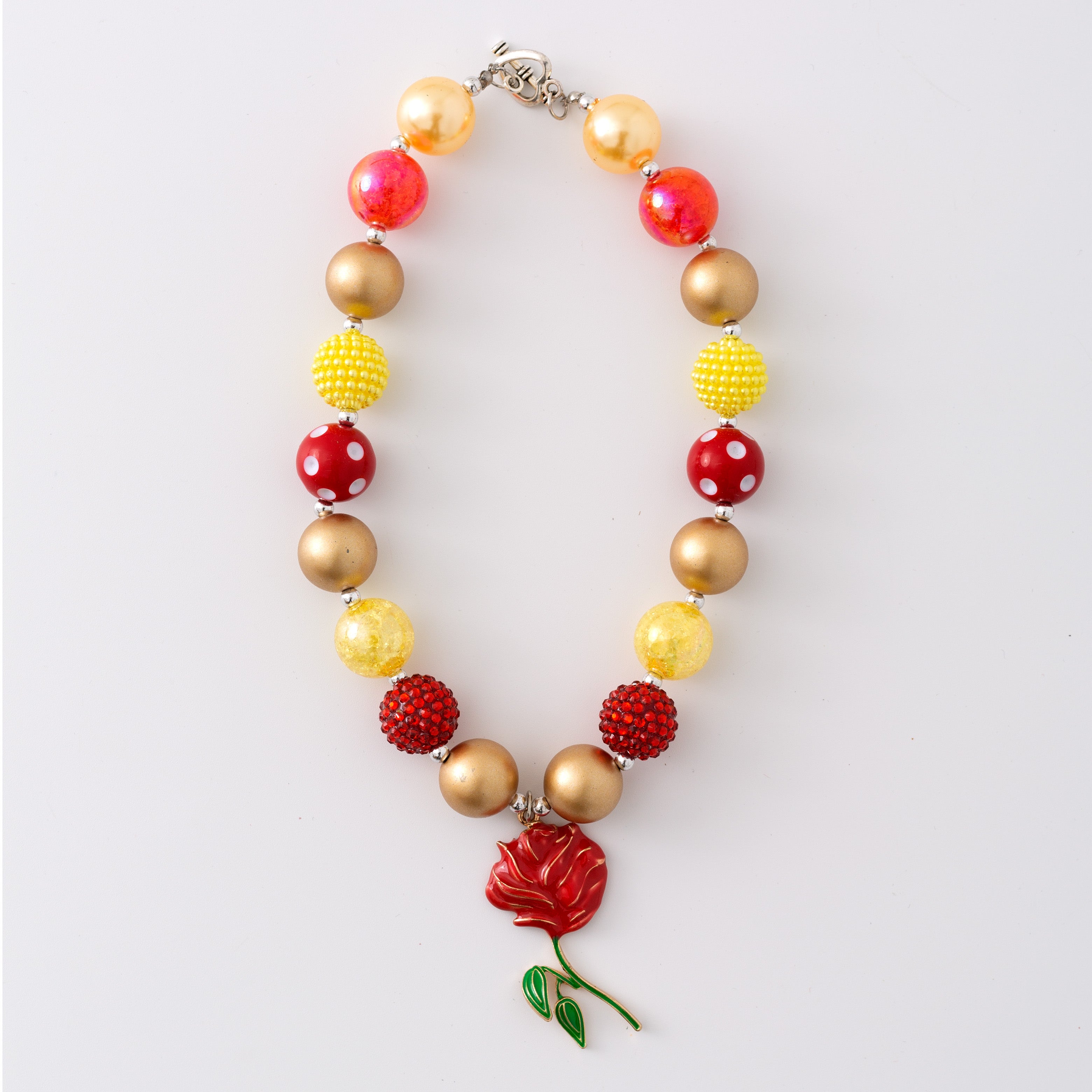 (In Stock G11)Girls Rhinestone Beaded Necklace