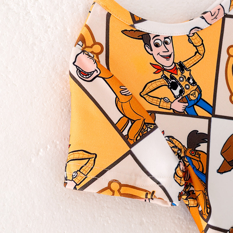 (In Stock)Girls Summer Cartoon Print Dress