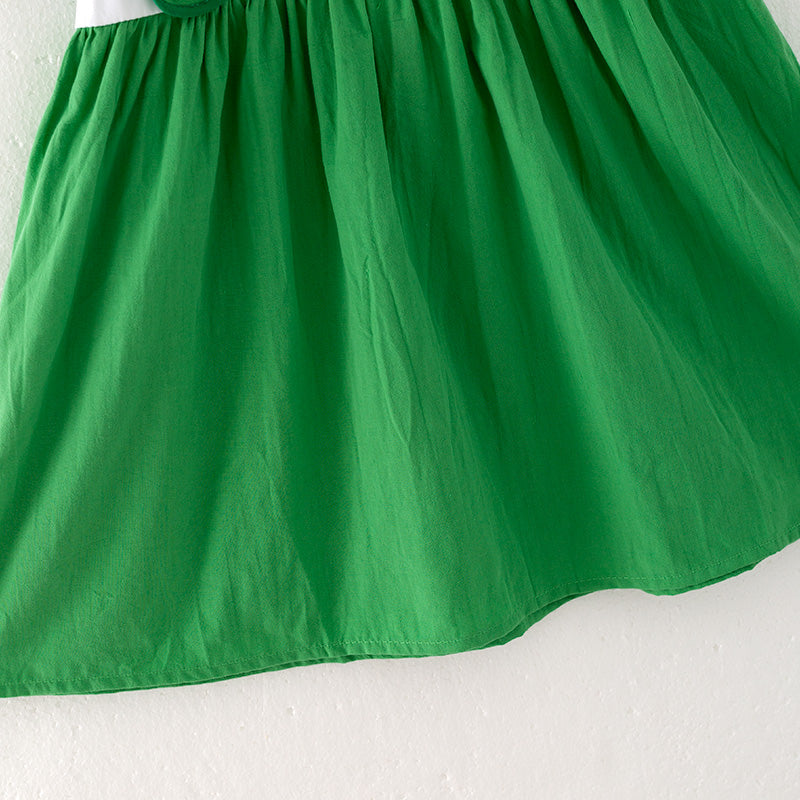 (In Stock G24-2-2)Girls St.Patrick's Day Embroidery Cotton Dress