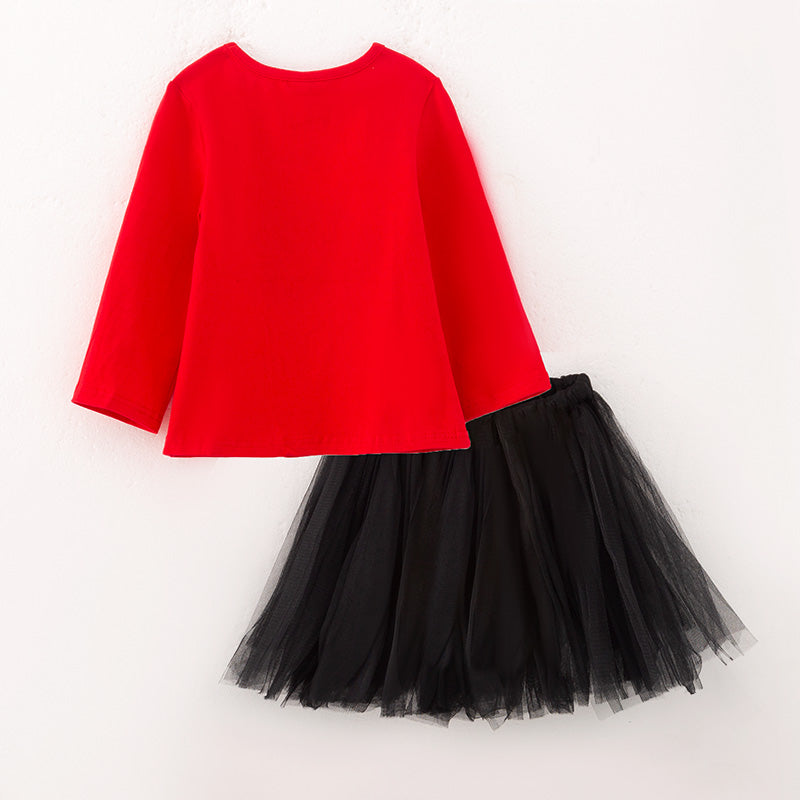 (In Stock)Girls Halloween Superman Costume Skirt Set With Cape