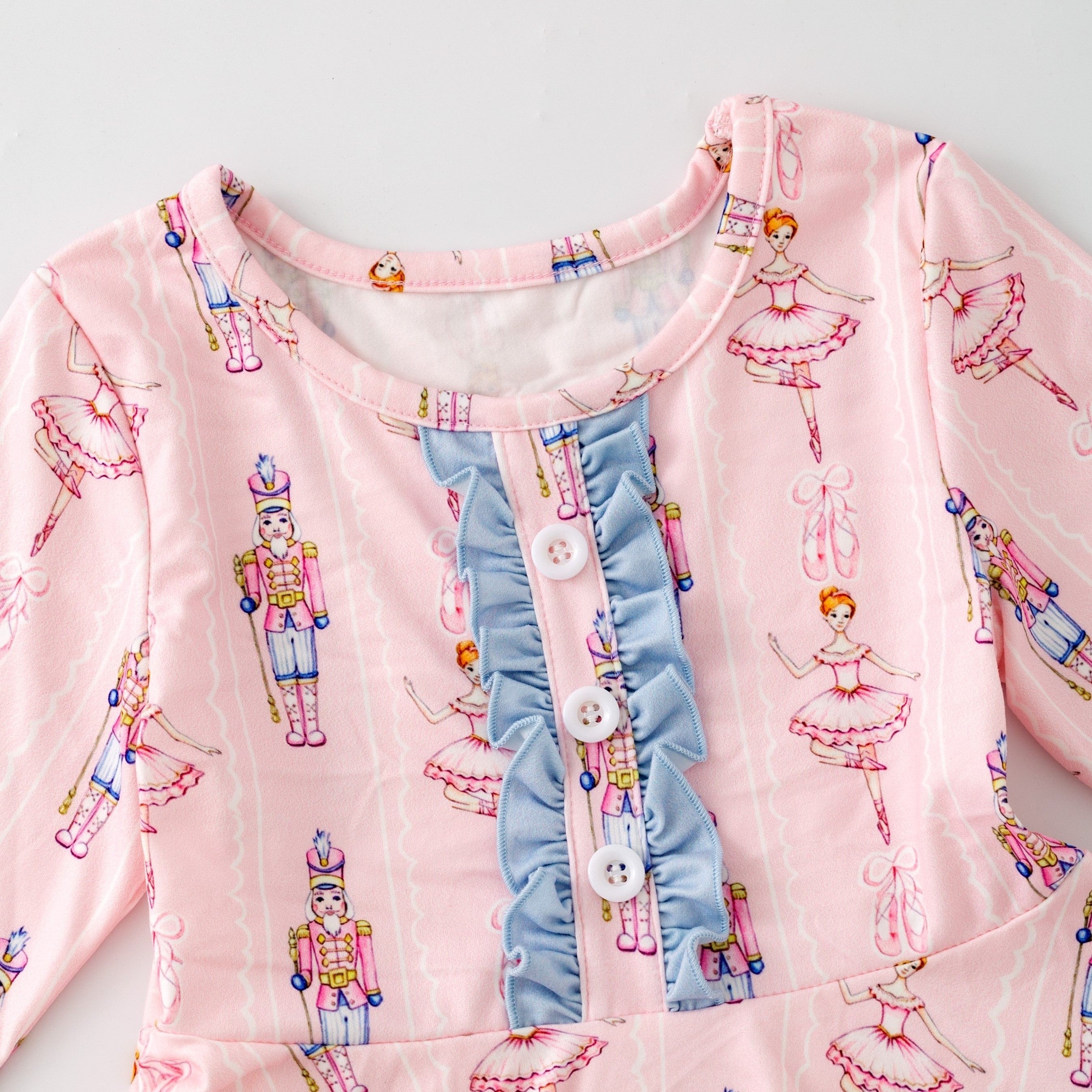 (Pre Order)Girls Christmas Print Dress with Pockets