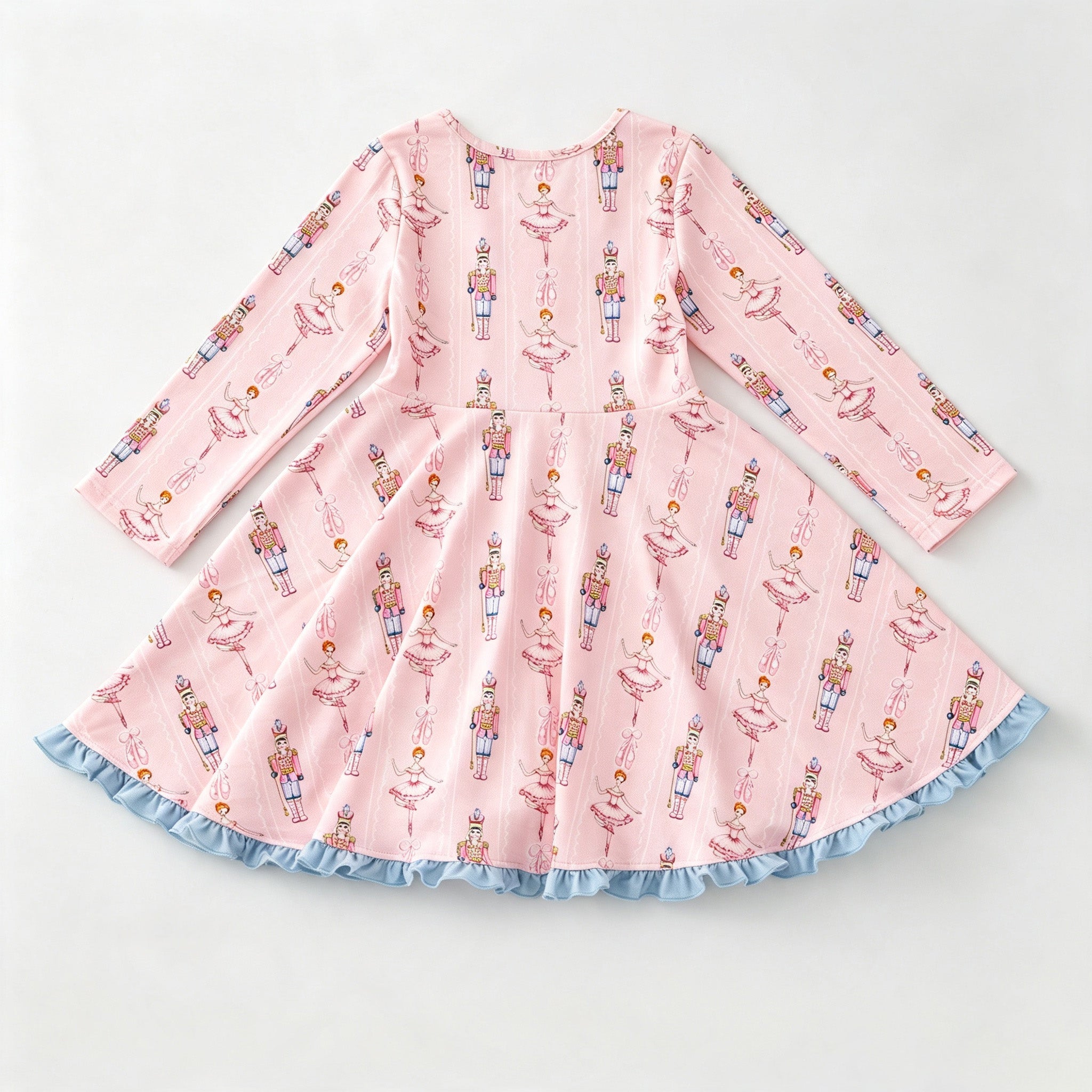 (Pre Order)Girls Christmas Print Dress with Pockets