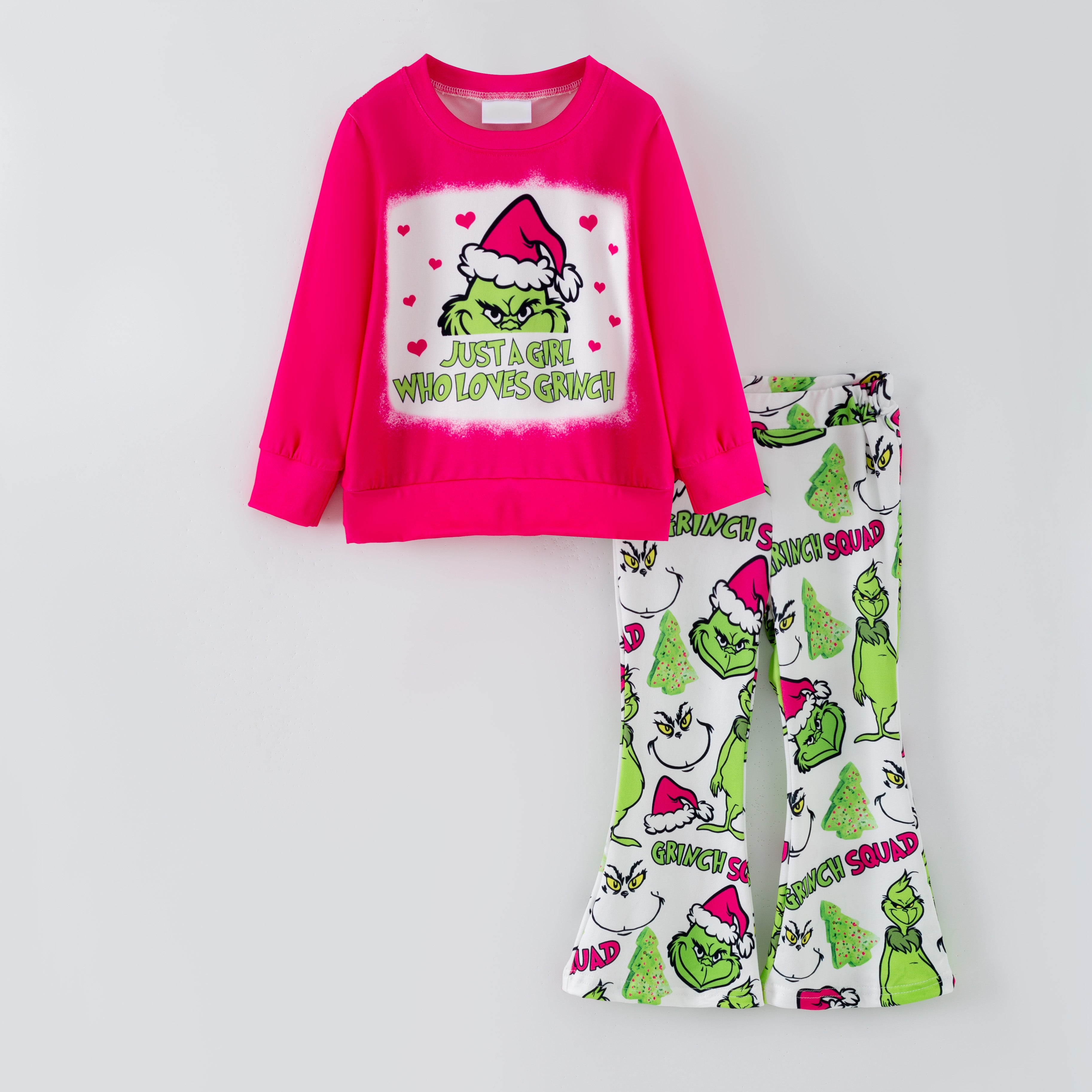 (Pre Order,Prepack Zone)Girls Christmas Cartoon Print Set(Mix Size)