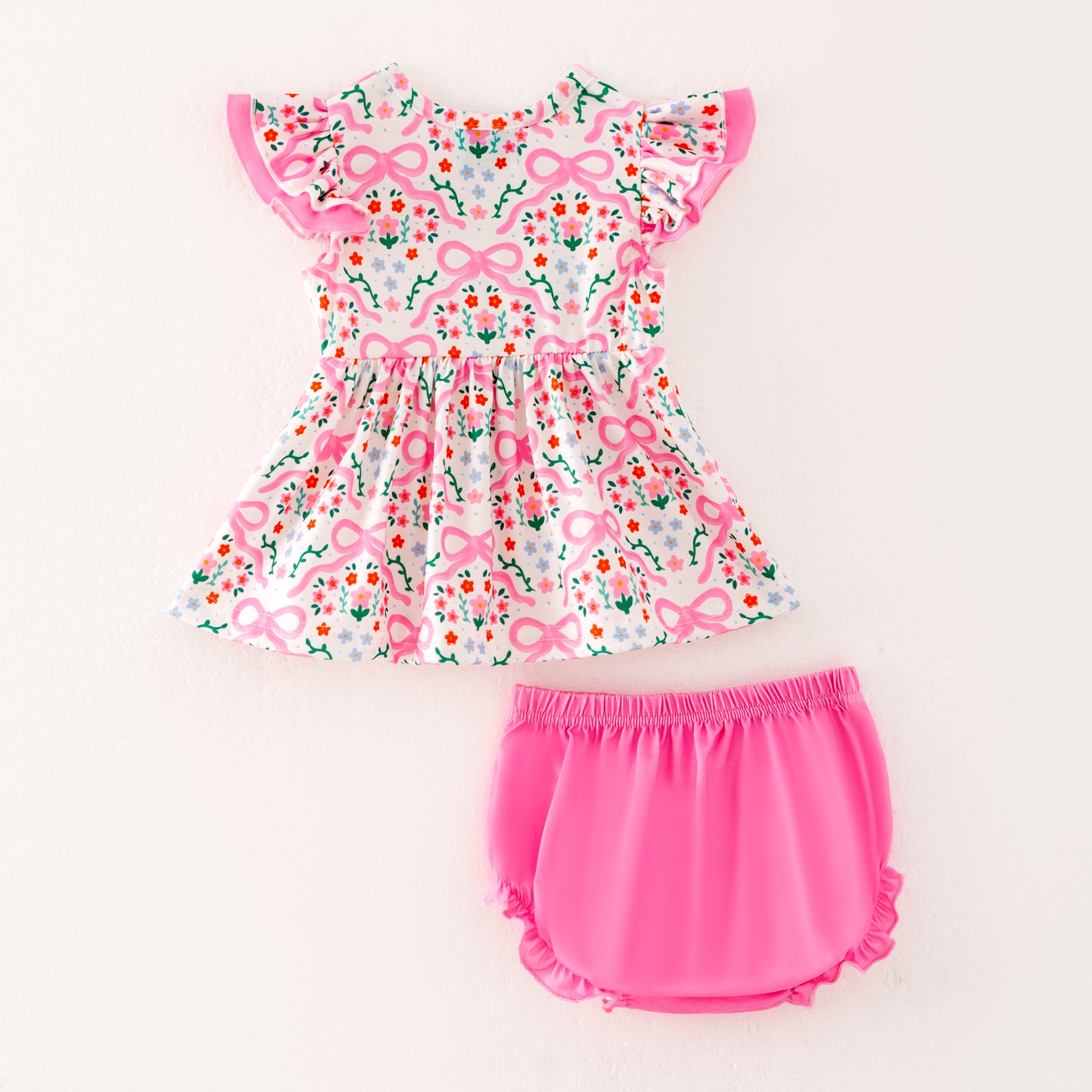(Pre Order)Sisters Spring and Summer Goose Embroidery Smocked Dress&Bloomer Set