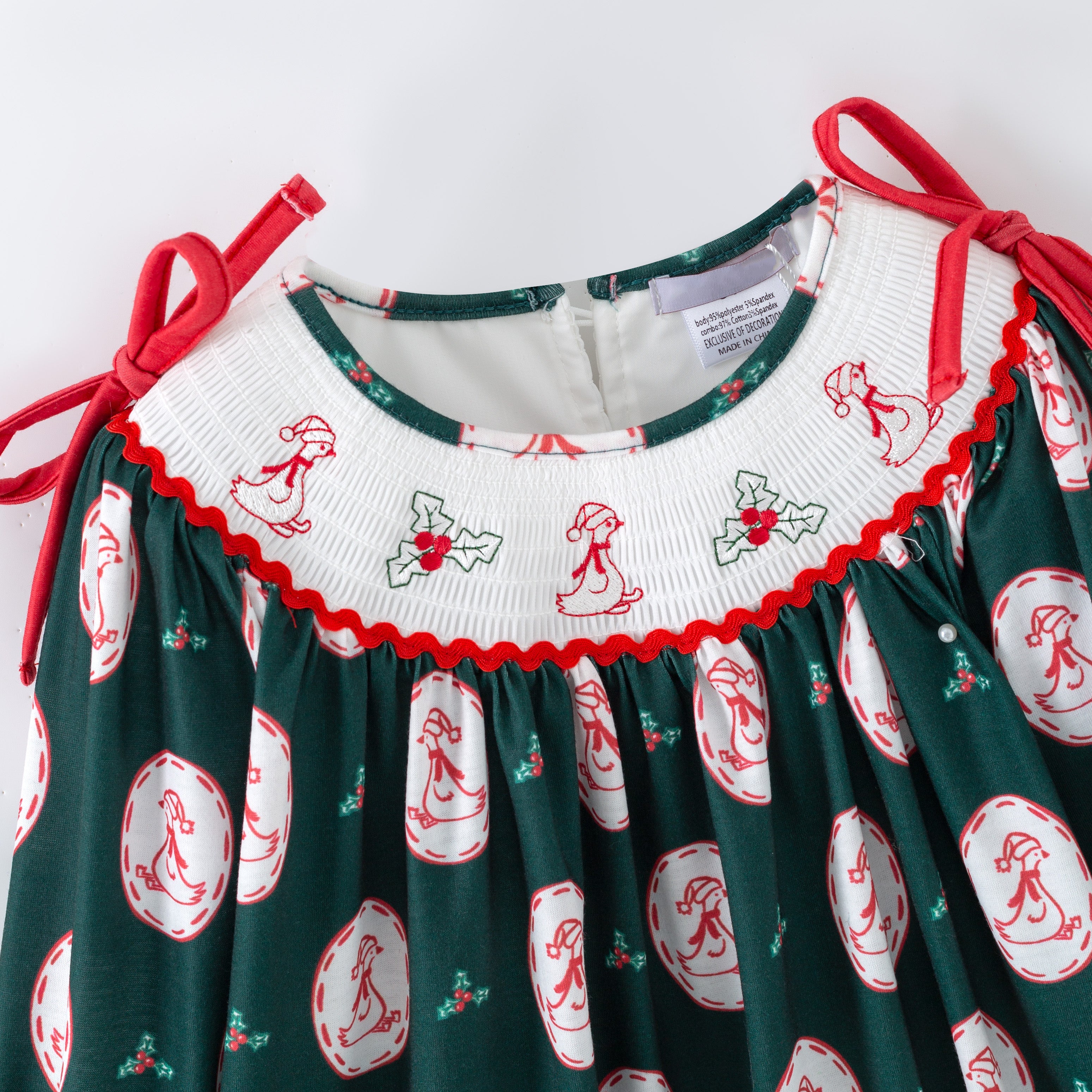 (Pre Order,Prepack Zone)Family Christmas Embroidery Dress&Romper(Mix Size)