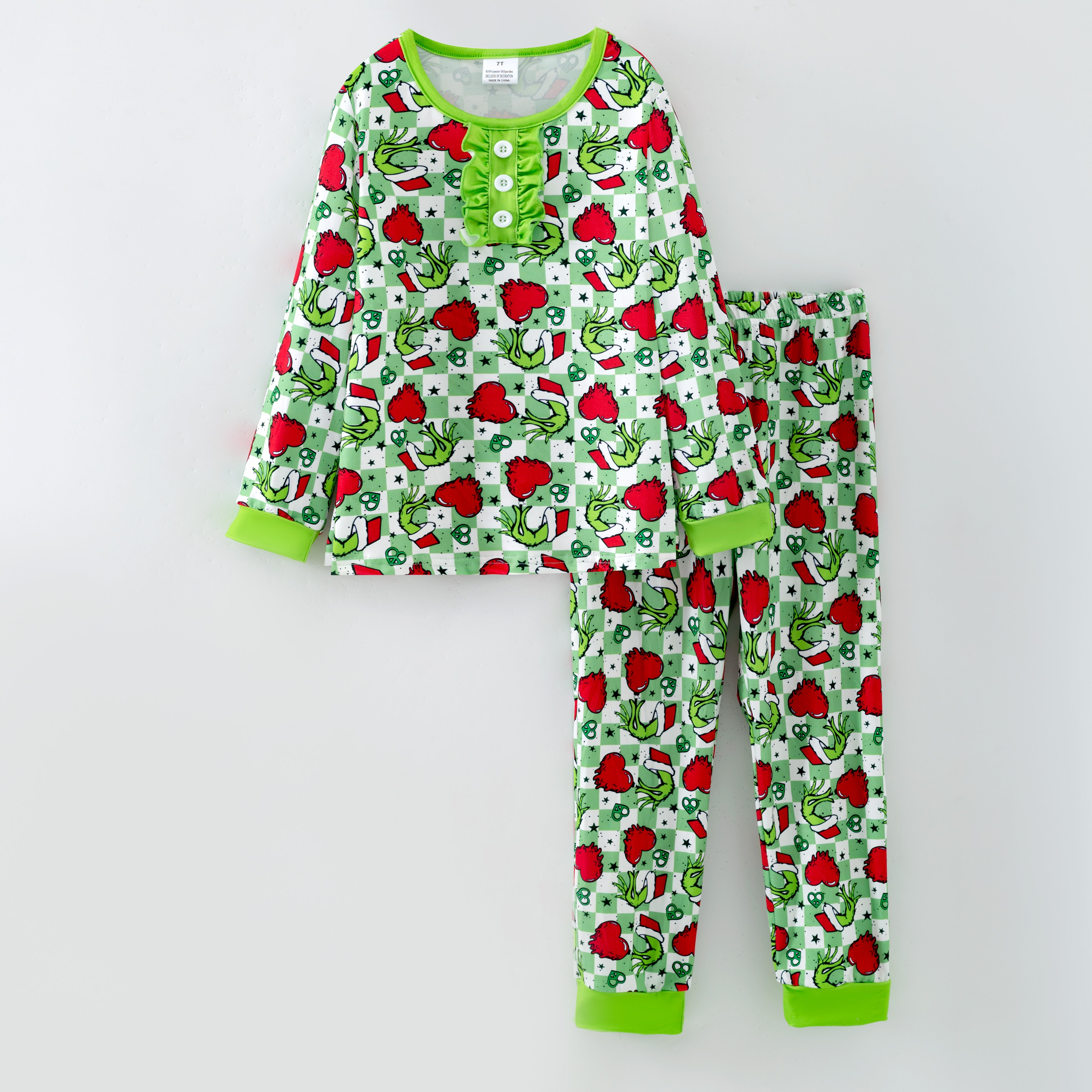 (Pre Order,Prepack Zone)Girls Christmas Cartoon Print Dress,Set&Romper