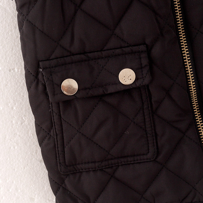 (In Stock G23-1-2 G23-2-3)Mommy and Me Black Reversible Vest