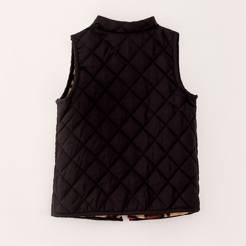 (In Stock G23-1-2 G23-2-3)Mommy and Me Black Reversible Vest