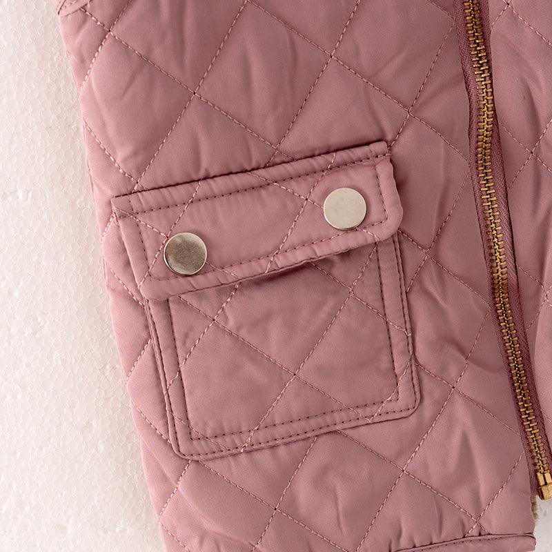 (In Stock G23-5-3 G22-5-3)Mommy and Me Smokey Pink Reversible Vest