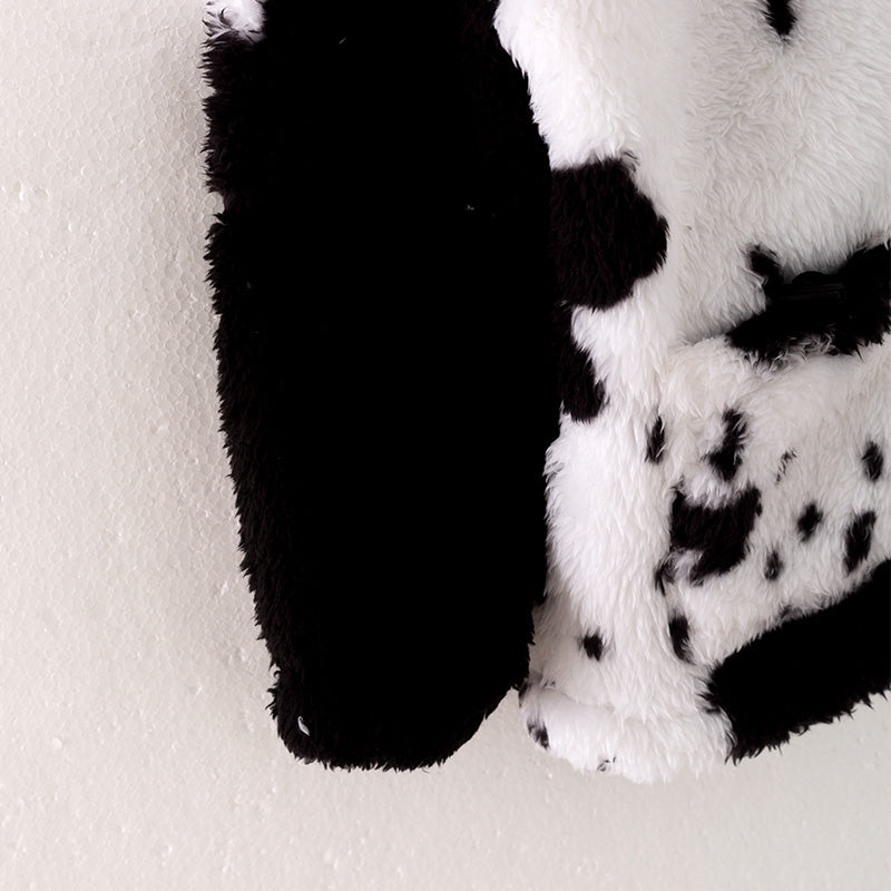 (In Stock L29-4-2)Girls Fall and Winter Cow Print Fleece Coat