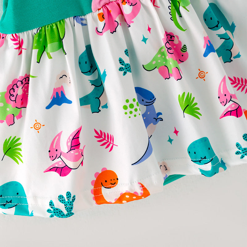 (In Stock L05-02-02)Baby Girls Dinosaur Print Romper